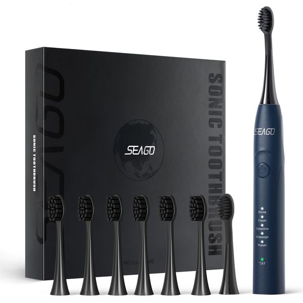 Brosse à dents électriques de SeaGo Sonic Two Engines Core magnétique Care orale Smart Adulte Timer Brush Brushs imperméables SG540 240511