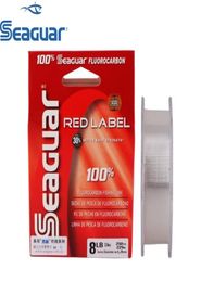 Ligne de pêche au fluorocarbone à étiquette rouge Seaguar 6 lb12lb Test de fluorocarbone en fibre de carbone monofilament de la carpe fil de fil 2012284135818