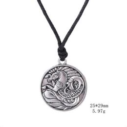 Seahorse totem hanger ketting antieke zilveren hanger nautische sieraden mannelijke Ierse amulet symbolen ketting340J