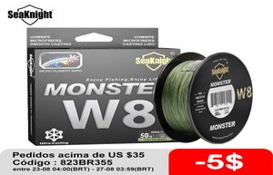 Seaknight 500m 546yds 300m Monster Manster W8 Gevlochten Vislijnen 8 Weeven Glad PE Multifilament -lijn voor FishingA4588216