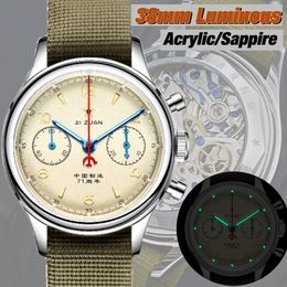 SEAKOSS 71 anniversaire Vintage 1963 chronographe montre-bracelet mécanique pour hommes saphir acrylique ST1901 mouvement montres lumineuses 231220