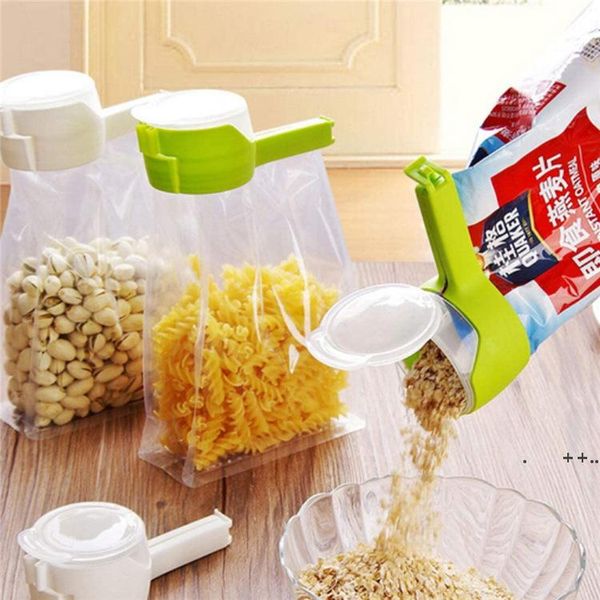 Seal Pour Food Storage Bag Clip Snack Sealing Clips Keeping Fresh Sealer Clamp Plastic Helper Foods Saver Voyage Cuisine Outils RRB11594