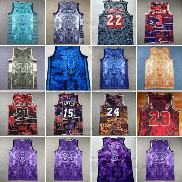 Maillots de basket-ball cousus avec joint 30 Stephen 22 Jimmy 1 Ball Curry 15 Vince 1 Tracy Butler Carter 34 Giannis McGrady Rodman Durant Antetokounmpo James Mens S-XXXL