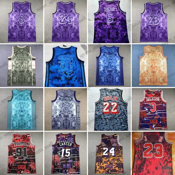 Maillots de basket-ball cousus avec joint 6 James 30 Stephen 22 Jimmy 1 Ball Curry 15 Vince 1 Tracy Butler Carter 34 Giannis McGrady Antetokounmpo Hommes S-XXXL