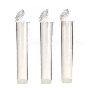 Bouteille en plastique scellée et résistante à l'humidité avec couvercle tube de rangement 116 mm 4,6 pouces diamètre intérieur du récipient émoussé à joint doob noir transparent 0,688 pouces TH29