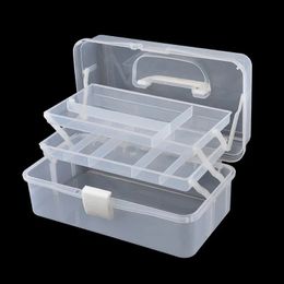 Caja de almacenamiento de plástico sellada, pastillero extraíble de higiene semanal portátil, accesorios para decoración de uñas, organizador de joyas de diamantes