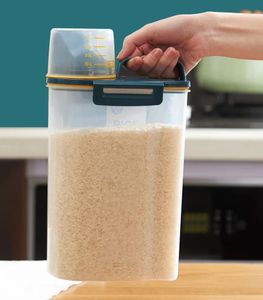 Baril de riz scellé organisateur de cuisine récipient alimentaire pour boîte de stockage de farine de grain organisateur Transparent pratique 240125