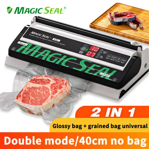 Scelers Magic Seal MS400 Machine de scellant à vide alimentaire Meilleur scellant à vide Machine d'emballage en plastique Scelleur de sacs en plastique commun à tous les sacs