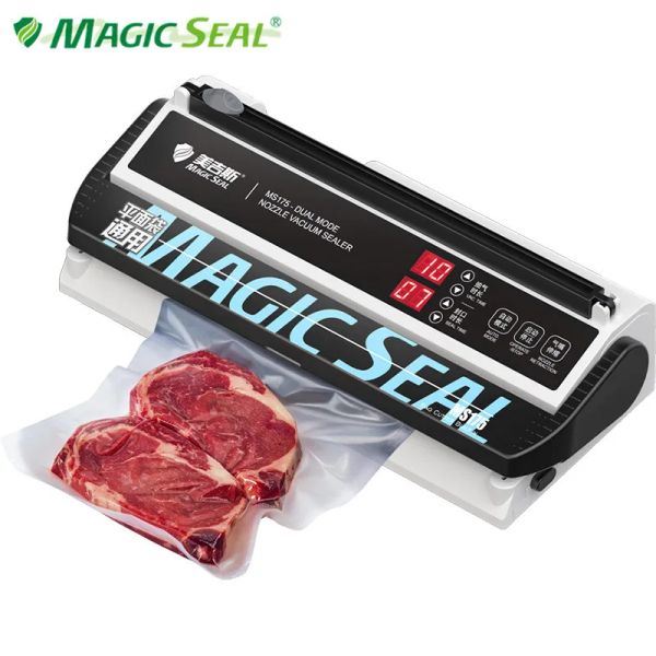 Selladores Magicseal Seller Seller Máquina de sellado de alimentos Máquina de aspiración para el hogar Machaca de sellado de bolsas planas Pequeño MS175 con cortador de bolsas