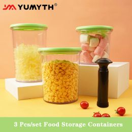 Sceleurs Yumyth Ménagers Conteneurs à vide Définir Bpafree Airt Larst Food Storage Conteneurs With Hand Pump Keep Fresh Plastic Box T297