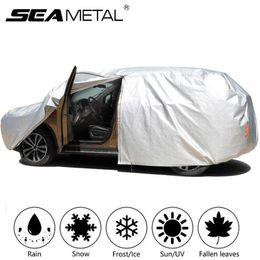 Cubiertas de coche de tamaño universal SEAMETAL para interiores y exteriores, protección contra el sol, UV, nieve, resistente al polvo, cubierta exterior completa para automóvil para sedán SUVHKD230628