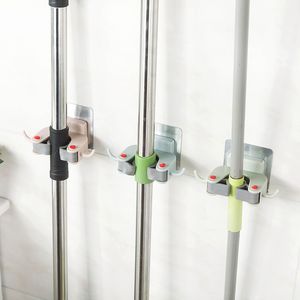 Soporte para escoba sin costuras, Clip para fregona, ganchos para fregona de calidad sin perforaciones, gancho para fregona de baño sin rastro, abrazadera para estante de escoba, ganchos de baño, soporte para ducha