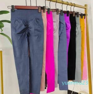 Leggings de gymnastique sans couture pour femmes, pantalons de Yoga, collants de Sport Push Up, de levage des fesses, de Fitness, d'entraînement, froissé