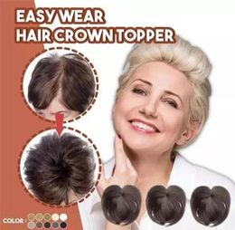 Naadloze haartopper clip Silky Clipon Hair Topper Human Wig for Women hele kwaliteit pruik Accessoires2229E2146522