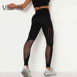 Leggings sans couture avec taille haute femmes Legging femme pantalon collants en maille Leggings noirs pour le sport Jogging Legins Push Up H1221