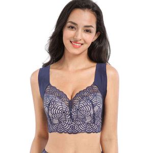 Conjunto de sujetador de talla grande sin costuras para mujer, ropa interior de realce, sujetador de respiración suave y cómodo, sujetador de bralette 3XL 4XL 5XL, chaleco deportivo, sujetador L220726