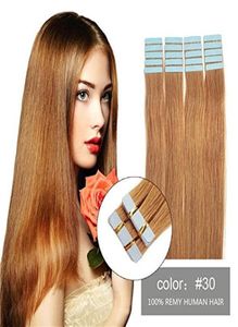 Naadloos Remy Tape in Hair Extensions Echt Menselijk Haar 180390392603903940pcs 25gstuk Recht 30 MediumLight Aubu6721900