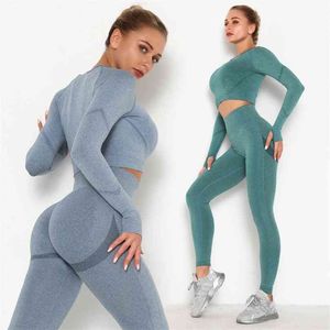 Naadloze Vrouwen Yoga Set Hoge Taille Leggings Gym Kleding Sportkleding Sport Shorts Sport Bra T-shirt Workout 210802