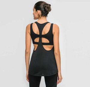 Naadloze yogashirts Fitnessoutfits met beha Sport crop top Workout Dames ondergoed LU27 Mouwloos Rugloos Gymtops Atletisch 2882768