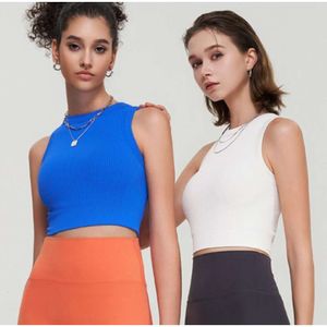 Débardeur de Yoga sans couture, gilet avec soutien-gorge rembourré, sous-vêtements de sport, coupe tout-en-un, lu-36