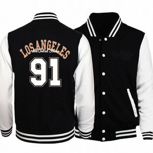 Seaport Angel City Los Angeles lettre impression vestes hommes S-5XL polaire Baseball uniforme surdimensionné vêtements ample Fi manteau 63J4 #