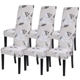 Searchi Ensemble de 6 pièces imprimées, Housses de Cuisine Extensibles, Housse Parsons Lavable, Protecteurs de Chaise de Salle à Manger Amovibles pour hôtel, cérémonie (Motif Floral 3)