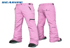 SEARIPE Ski Pants Women Outdoor High Quality Windproof Waterproof Warm Couple Snow Trousers Winter Ski Snowboard Pants Brand 201202295301