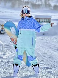 Searipe Dames Warm Skipak Met Capuchon Oversized Waterdicht Winddicht Ski Snowboard Jas voor Dames Outdoor Kleding 1700g 240111