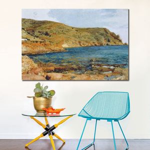 Zeegezicht Canvas Art De Grot in San Javea Joaquin Sorolla Y Bastida Schilderij Handgemaakte Strand Landschap Kunstwerk Home Decor