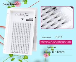Seashine Lashes Fans PedldE Fans 10d Middle Sheem Extension Russia Volumen Fans de 100 pestañas de visón 9645991