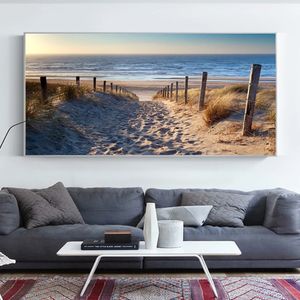 Seaside Beach Sunrise Landscape Affiches et imprimés gracieux HD Imprimé Mur Art Pictures de décoration de salon PEINTURE PEINTURE 240415