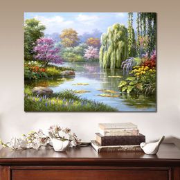 Bord de mer toile Art Chandmade Sung Kim peinture impressionniste Style Pastoral pour Restaurant Pub Bar décoration murale