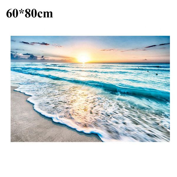 Paysage Seaside Sunrise Fabrics de tapisserie moderne Affiches de la mer de plage moderne