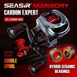 Seasir Mansory Baitcasting Fishing Reel 146G Ultralight Carbon 111 7.3 1 HS Ratio Hybride keramische lager dubbele spoelen zeewater 240424