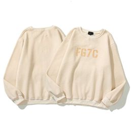 Pull à col rond avec lettres floquées imprimées, ligne principale FG7C, saison 7, vêtements inversés, pull de Couple en peluche, tendance automne/hiver