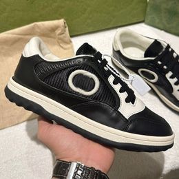 Saison Mens Mac80 Sneaker Shoe A Discreet Interlocking G brodery Black and White Leather Retro-inspired Sneaker Design Womens Mac80 Sneaker