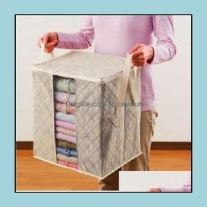 Saison Couette Vêtements Sac De Rangement Épais Non Tissé Portable Armoire Économiseur D'espace Pliant Poussière Boîte Oreiller Couverture Literie Inventaire Drop Delive