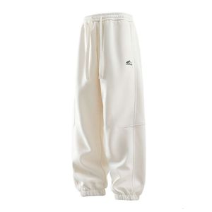 Pantalon de sport de jambe droite rayée minimaliste saisonnière, marque de jambe à jambe large lâche pour hommes, pantalon tricoté