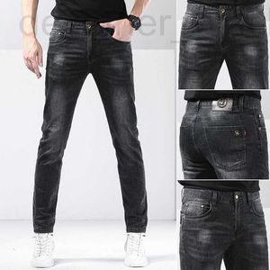 Seasons Four Zwart Grijs Jeans Heren High End Luxe Mode Veelzijdige Slim Fit Elastische Lange Broek 29-36 38