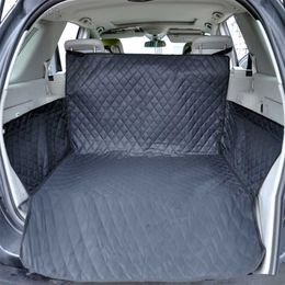 Cubierta de asiento Tela de lona impermeable gruesa SUV Alfombra de maletero de coche para perro Gato Cachorro Transporte de mascotas Cojín de protección de carga de viaje a prueba de suciedad HKD230706