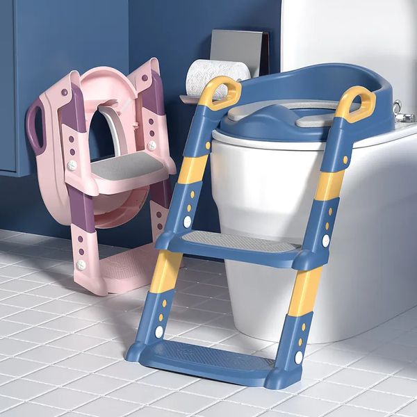 Couvre-sièges Siège d'entraînement de pot pliant pour bébé chaise de dossier d'urinoir avec escabeau réglable échelle chaise de toilette sûre pour bébé en bas âge 231016