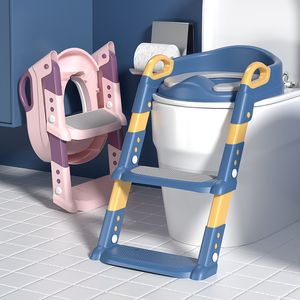 Housses de siège Kursi Latihan Toilette Lipat Bayi Sandaran Urinoir dengan Tangga Bangku Langkah Dapat Disesuaikan Aman untuk Balita 230516