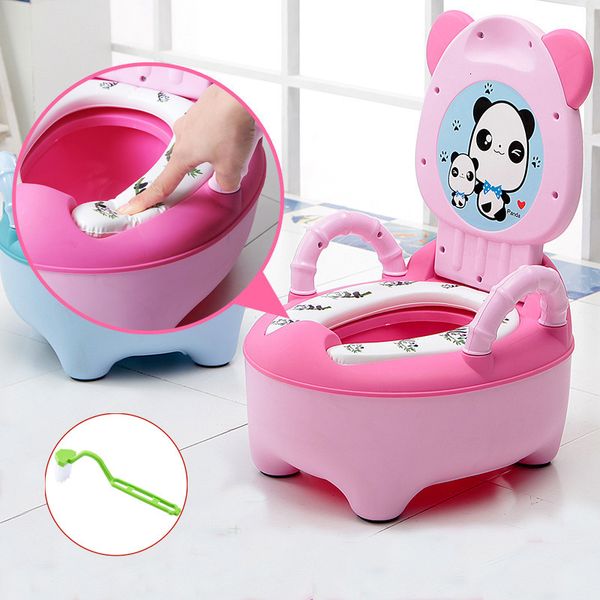 Fundas de asiento Plastic Panda Pot Infant Cute Baby Asiento de inodoro Niños y niñas Orinal Trainer Seat WC 0-6 años de edad Olla para niños Soft 230214