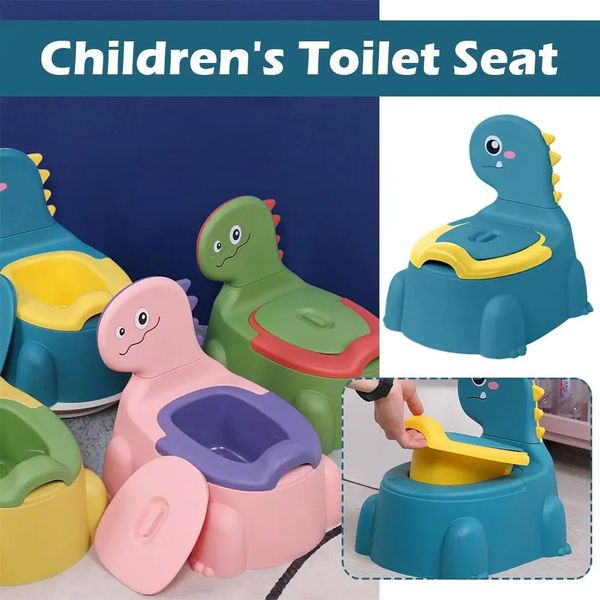 Cubiertas de asiento Asiento de entrenamiento para el baño Dinosaurio de dibujos animados Engrosamiento Orinal especial para niños Urinarios para bebés Niños Niñas Suministros de baño 231016