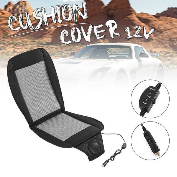 Cojines de asiento 12V Coche Nuevo Verano Cojín fresco Ventilador Soplar Ventilación Fundas de asiento Auto Asiento Cojín de aire de enfriamiento + Controlador de encendedor de cigarrillos G230519