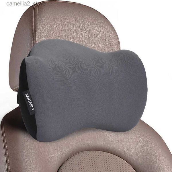 Cojines de asiento 1x Almohada para reposacabezas de automóvil Almohada de apoyo para el cuello de espuma viscoelástica para aliviar el dolor de cuello Diseño ergonómico en forma de U Almohada de viaje suave Q231018