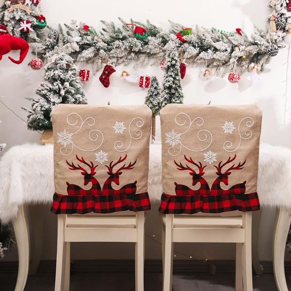 Cojines de asiento 2 PCS Fundas para sillas de comedor navideñas 20x19 pulgadas Fundas traseras Cojín para automóvil