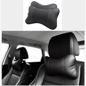 Coussins de siège 2pcs voiture peau de vache appui-tête soutien cou respirant oreiller protection coussin safty fit pour quatre saisons décoration intérieure