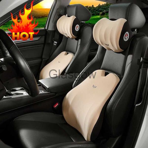 Cojines de asiento Cojín de cuello de coche transpirable Almohada de reposacabezas de cuello 3D en el coche Espuma de memoria Soporte lumbar Reposacabezas Almohada Accesorios de coche x0720