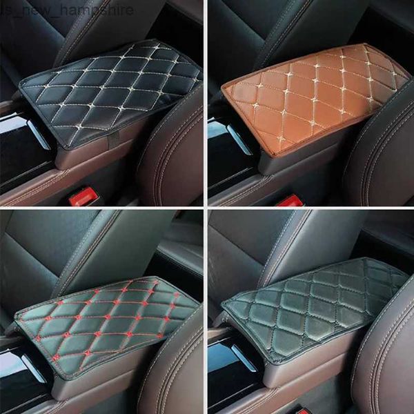 Cojines de asiento Cubierta de reposabrazos de coche Cojín de cuero Caja de reposabrazos automático Estera Protector impermeable Cubierta de reposabrazos Conjunto Universal Accesorios para automóviles